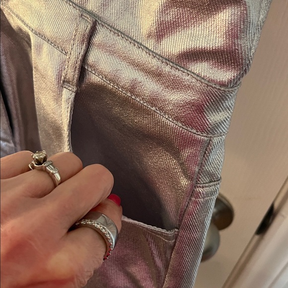 NWOT Peach Love California Metallic Silver Romper - Picture 4 of 10